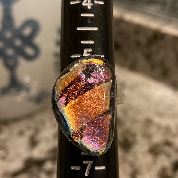 Dichroic Glass Ring - Free-form - Picture 8 of 11